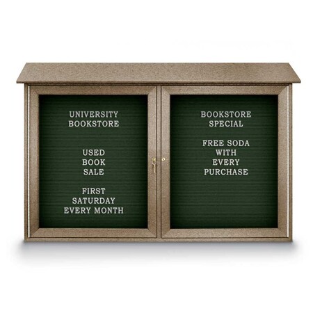 United Visual Products Indoor Enclosed Combo Board, 48"x36", Satin Frame/Green & Dark Spruce UVCB4836-GREEN-DRKSPR